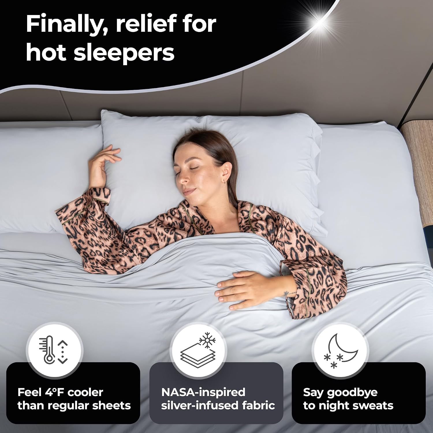 Silvery RestcoolTM Silver Infused Cooling Pillowcase Set - 2 Pack Self-Cooling Pillowcases with Silvery TechnologyTM for Hot Sleepers &…