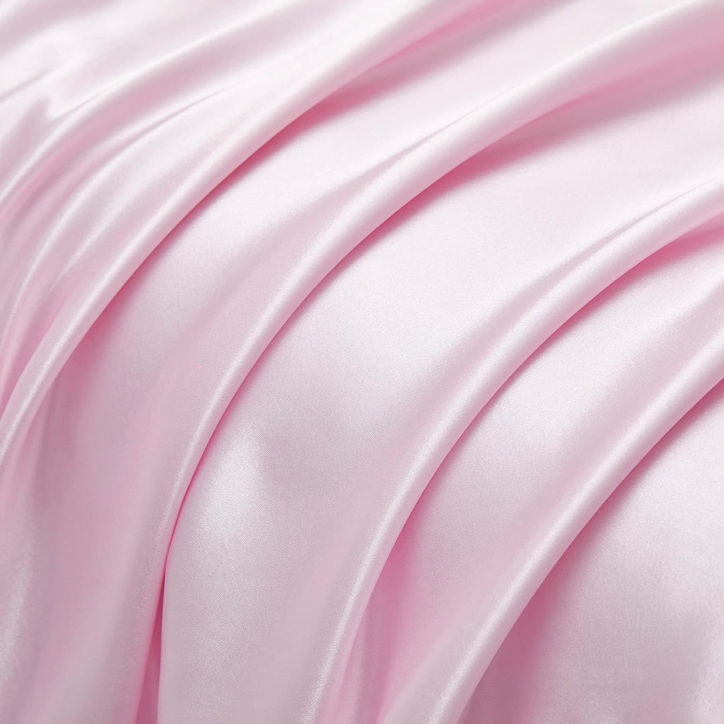 HommxJF Pink Satin Pillowcases Body Pillow for Hair and Skin, Pink Body Pillow Silk Pillowcase with Envelope Closure Princess Room Decoratio…