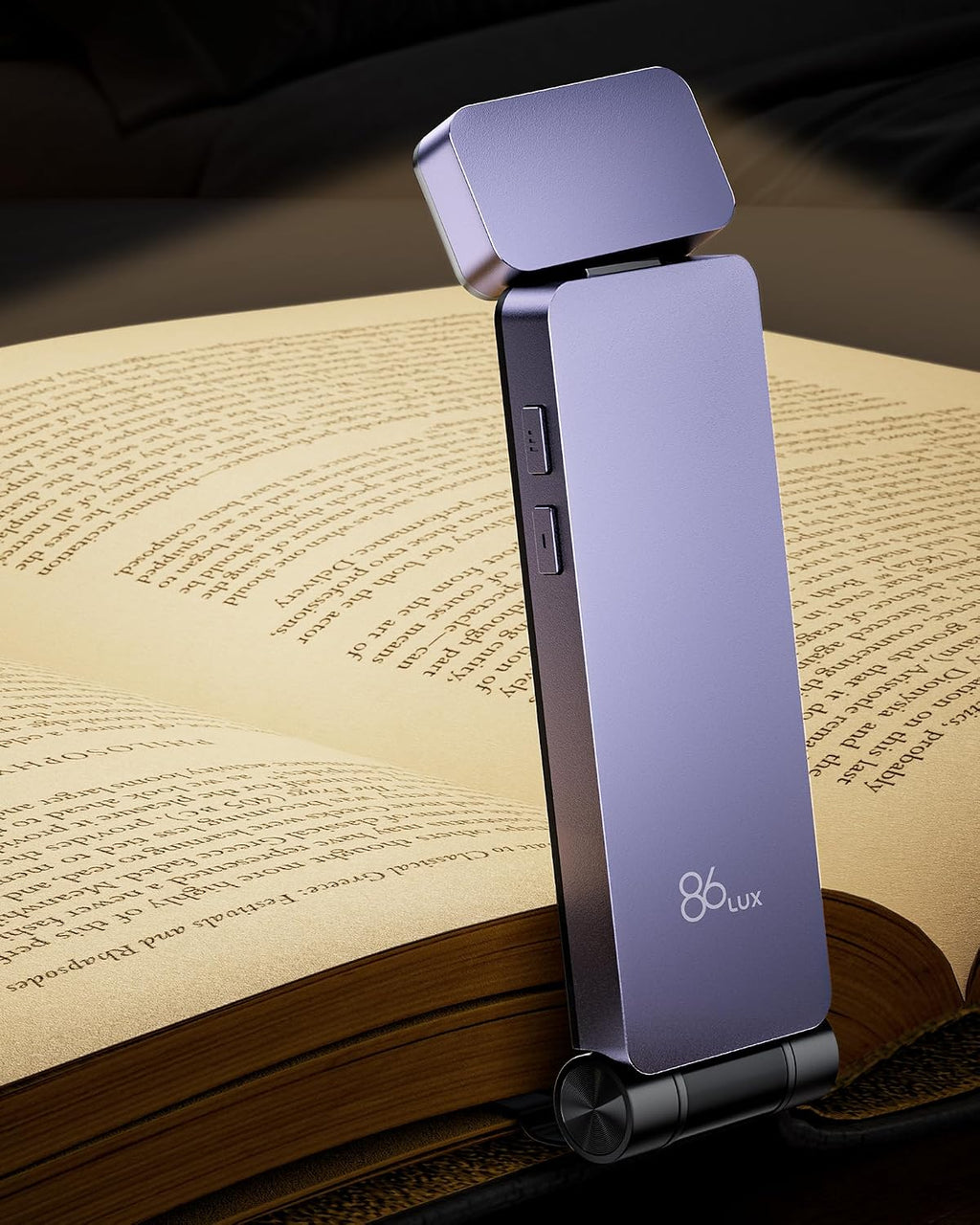 86Lux Book Light, Rechargeable Clip-On LED Reading Light for Bed & Night Use - 3 Color Temperatures with Stepless Dimming, Ultralight Bookm…