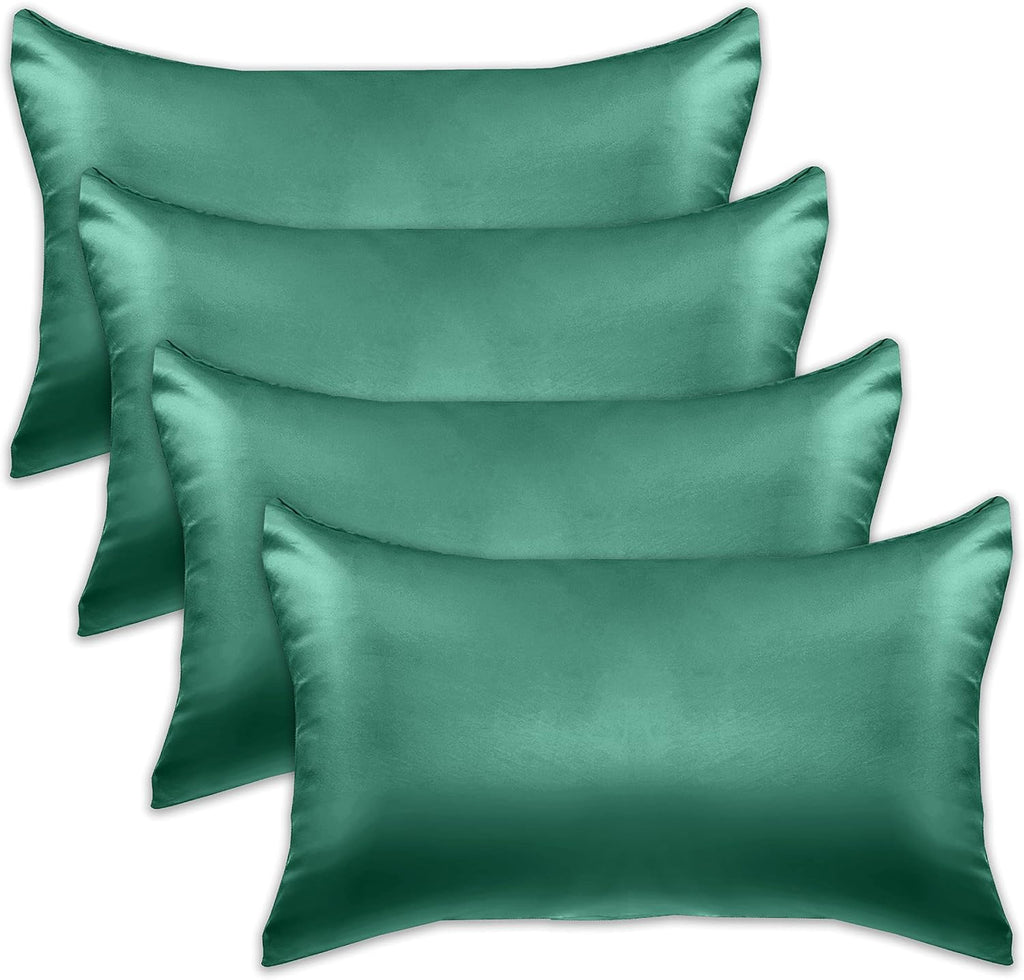 Elegantcomfort Elegant Comfort 4-Pack Cooling Viscose Satin Pillowcase Set with Hidden Zipper Closure, Silky Smooth for Hair and fabric…