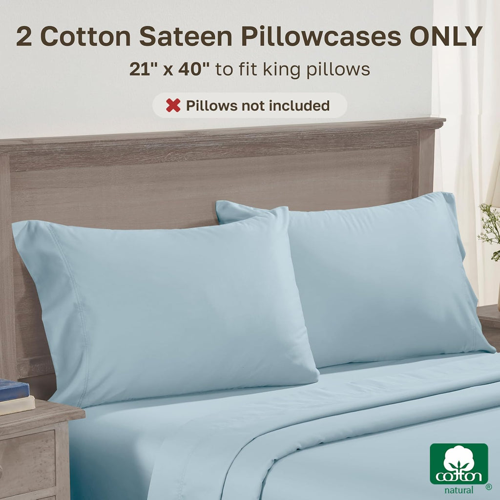CaliforniaDesignDen California Design Den Pillow Cases King Set of 2 - 600 Thread Count, 100% Cotton Pillow Case King Size Set of 2, Breath…