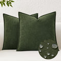KevinTextile Kevin Textile Spring Waterproof Decorative Pillow Covers Moss Green 20x20 Inch Pack of 2 Soft Boucle Textured Throw Pillowcase…