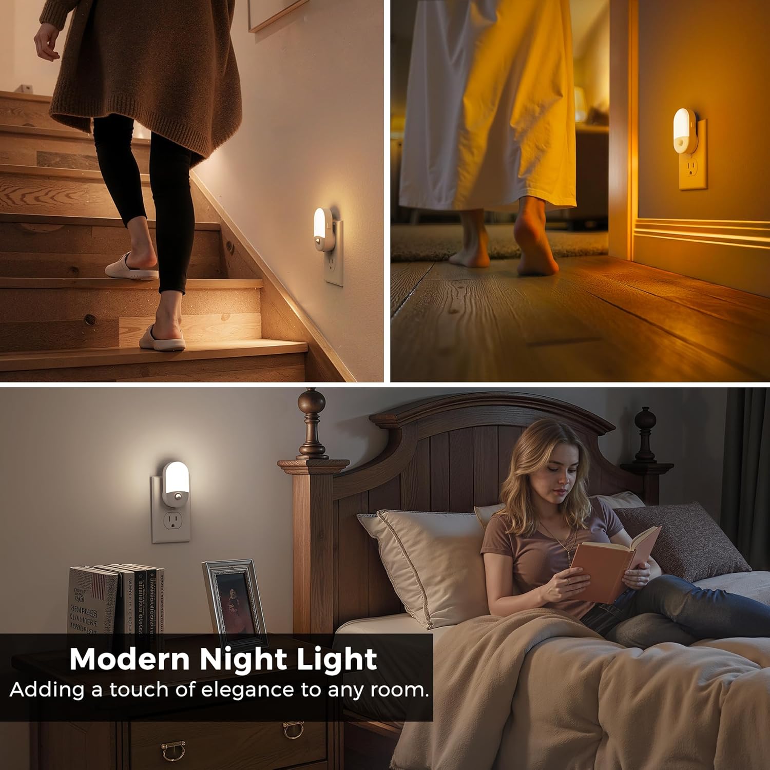 L LOHAS LED Motion Sensor Night Light, 2Pack, Motion Activated Night Light, Night Lights Plug into Wall, 3CCT Amber/3000K/5000K…