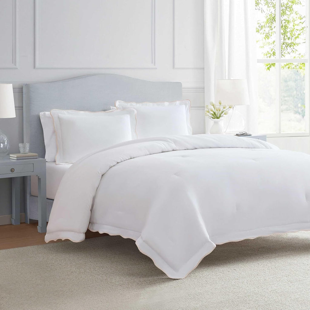 MarthaStewart Martha Stewart - Queen Duvet Cover Set, Crisp & Smooth Bedding with a Cotton Percale Lightweight Feel, Reversible 3 Piece Bed…