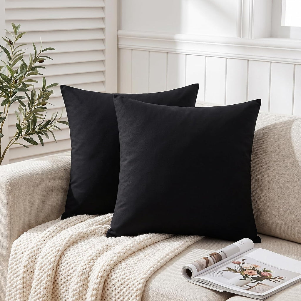Thmyo 4-Pack 100% Cotton Comfortable Solid Decorative Throw Pillow Case Square Cushion Cover Pillowcase Sublimation Blank Pillow Covers Chr…