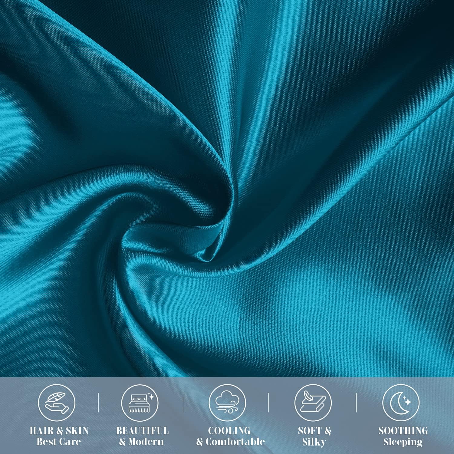 Elegantcomfort Elegant Comfort 2-Pack Cooling Viscose Satin Pillowcase Set with Hidden Zipper Closure, Silky Smooth for Hair and fabric…