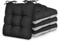 Love's cabin Memory Foam Chair Cushions Set of 4, 19"x19"x3.5" Indoor & Outdoor Seat Pads for Dining, Kitchen, Office, Patio Chairs - Black