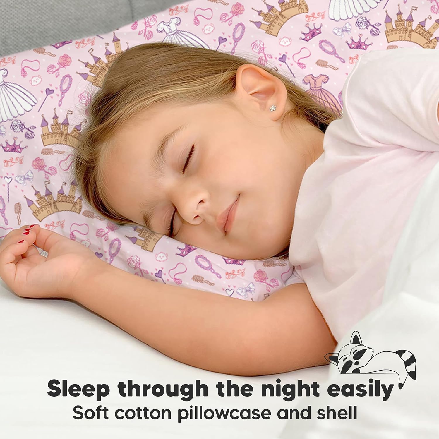 Toddler Pillow with Pillowcase - 13x18 My Little Dreamy Kids Travel Bed Pillows for Sleeping, Organic Cotton Small Pillowcase, Soft &…