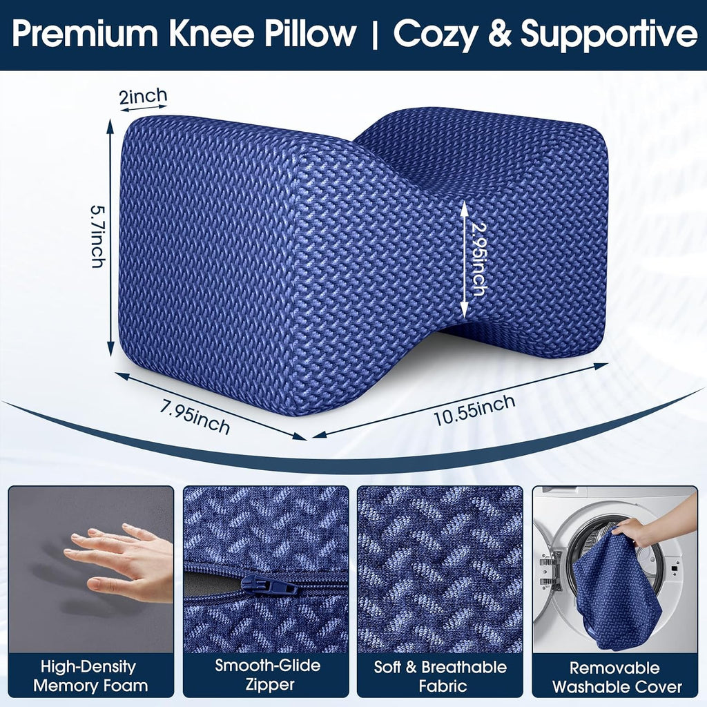 BlissTrends Memory Foam Knee Pillow, Knee Pillow for Side Sleepers, Leg Pillows for Sleeping Blood Circulation, Elevation Pillow for…