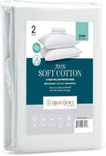 Right Choice Bedding Cotton Pillow Protectors with Zipper - Zip Up Pillowcase Queen Size 20x30 (Set of 2) Cotton White