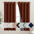 NICETOWN 100% Absolutely Blackout Linen Curtains with Thermal Insulated Liner, 52" Wide, 2 Panels, 45" Long Drapes, Grommet Retro Burnt…
