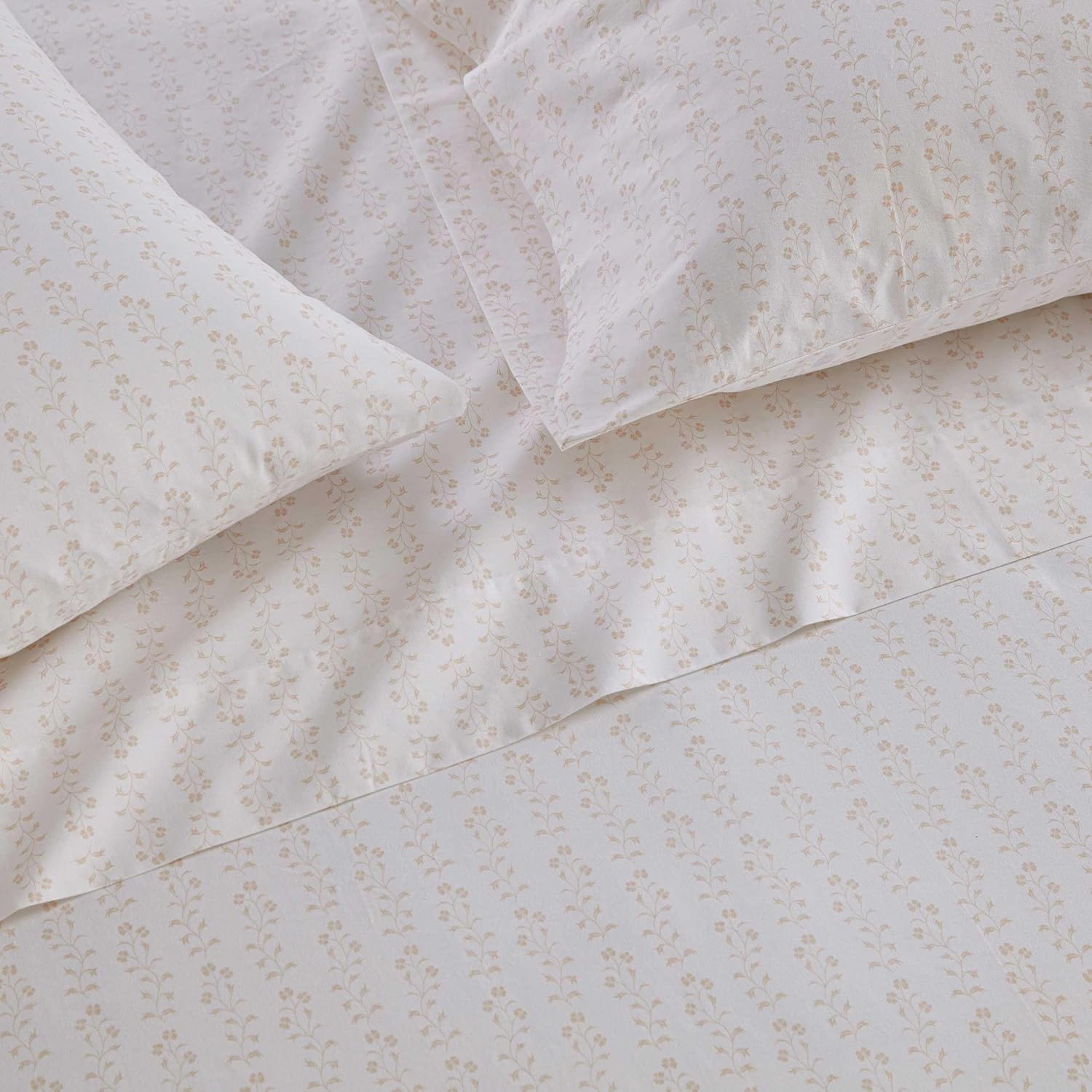 MarthaStewart Martha Stewart - Full Size Sheets Set, Crisp & Tailored Cooling Sheets w/a Naturally Smooth Cotton Percale Lightweight Feel -…