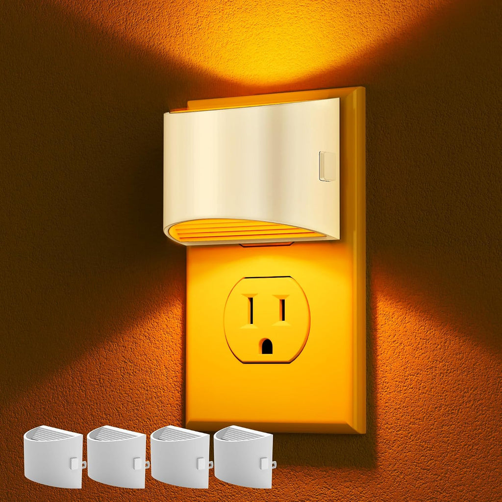DORESshop LED Night Light[4 Pack], Night Lights Plug into Wall, 3 Level Brightness Adjustable Plug in Night Light, Dusk to Dawn Sensor…