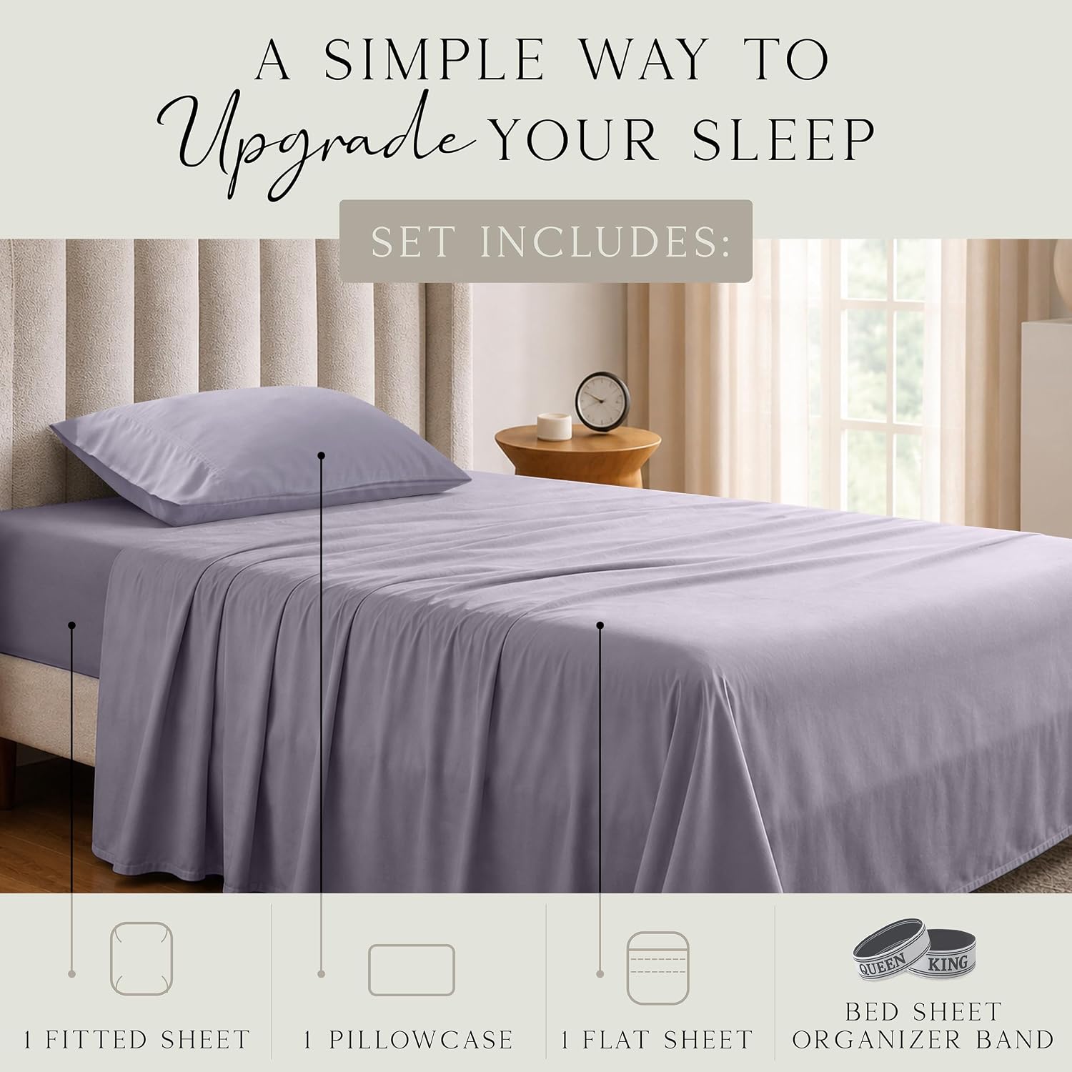 KARISSA MAE Pure Viscose from Bamboo Twin Size Sheet Set | 100% FSC Certified | Luxuriously Soft | Cooling | 18" Deep Pocket w/Corner…