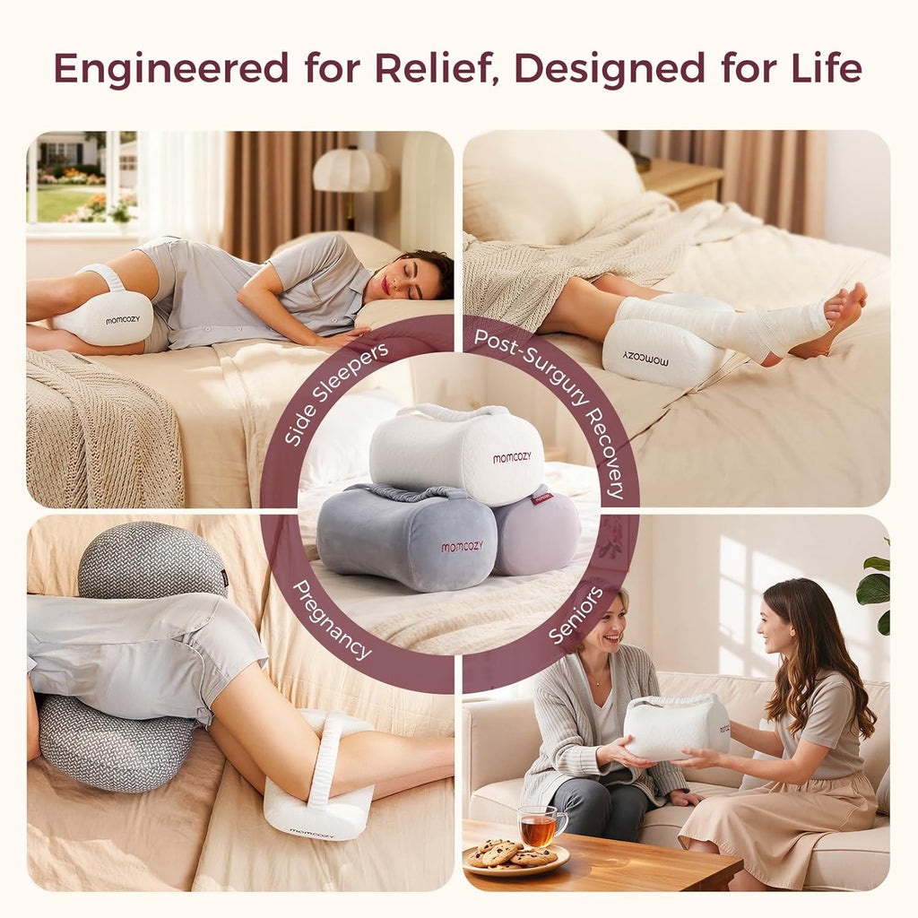 Momcozy Knee Pillow for Side Sleepers, Soft Memory Foam & Pinch-Free Design, Relieve Knee, Leg and Sciatica Pain, Adjustable Elastic Strap…