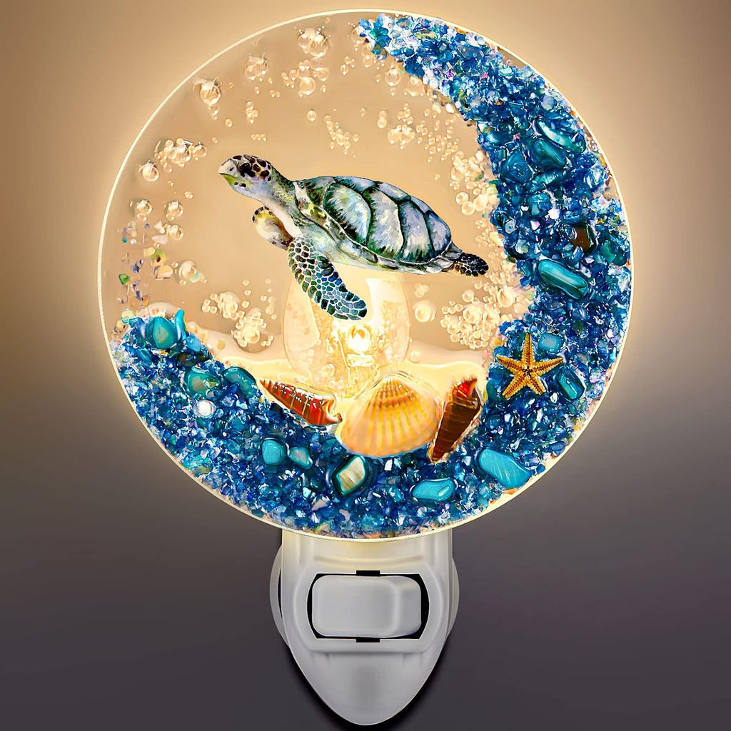 Hortsun Plug in Seashell Night Light Ocean Sea Animal Decorative Night Light Plug in Beach Lamps Vintage Ocean Lamps for Adult for Home…