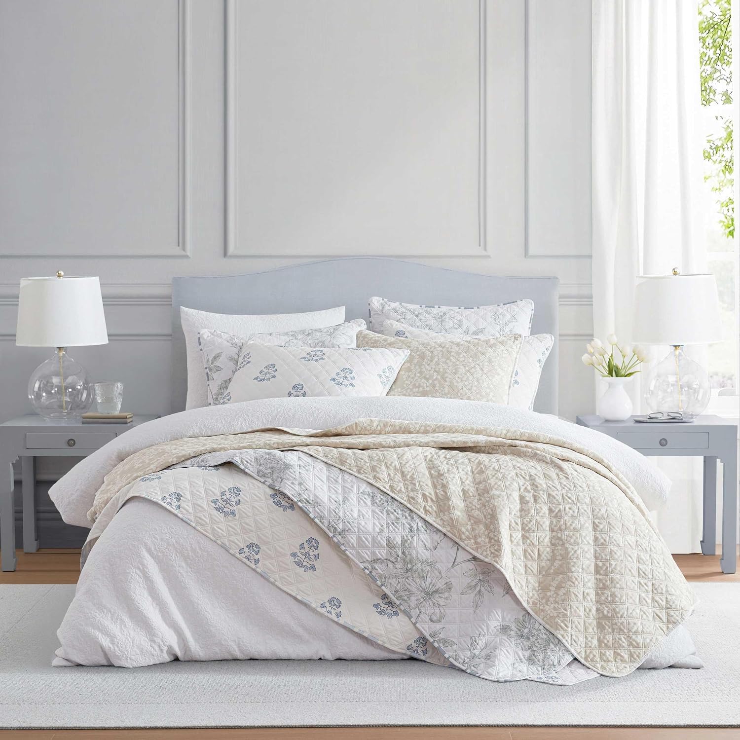 MarthaStewart Martha Stewart - Queen Duvet Cover Set, Cotton-Rich Plain Weave Bedding w/Matching Pillowcases, Lightweight for Year-Round Co…