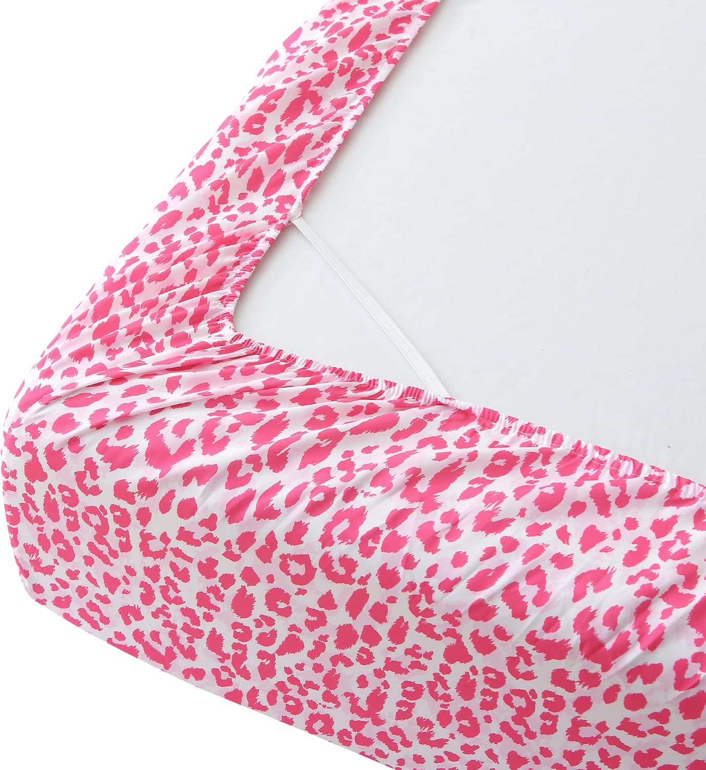 mooreeke Leopard Cheetah Printed Twin Bed Sheets, Soft Microfiber Bedding Sheets & Pillowcases, Deep Pocket Non-Slip Fitted Twin Sheet, Pin…