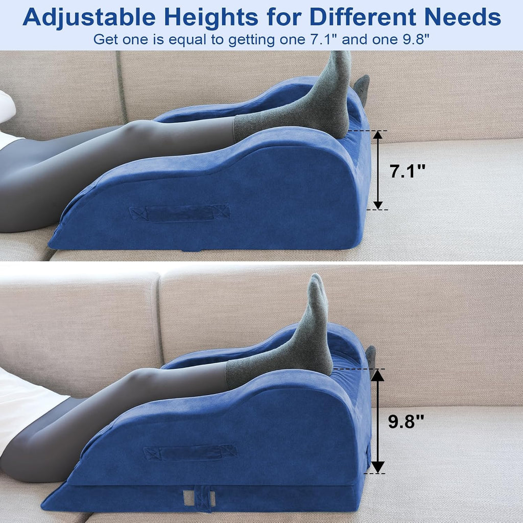 KingPavonini Adjustable Leg Elevation Pillows for After Surgery, Ergonomic Curve Keeps Knee Straight, Memory Foam Leg Pillow Elevation for…