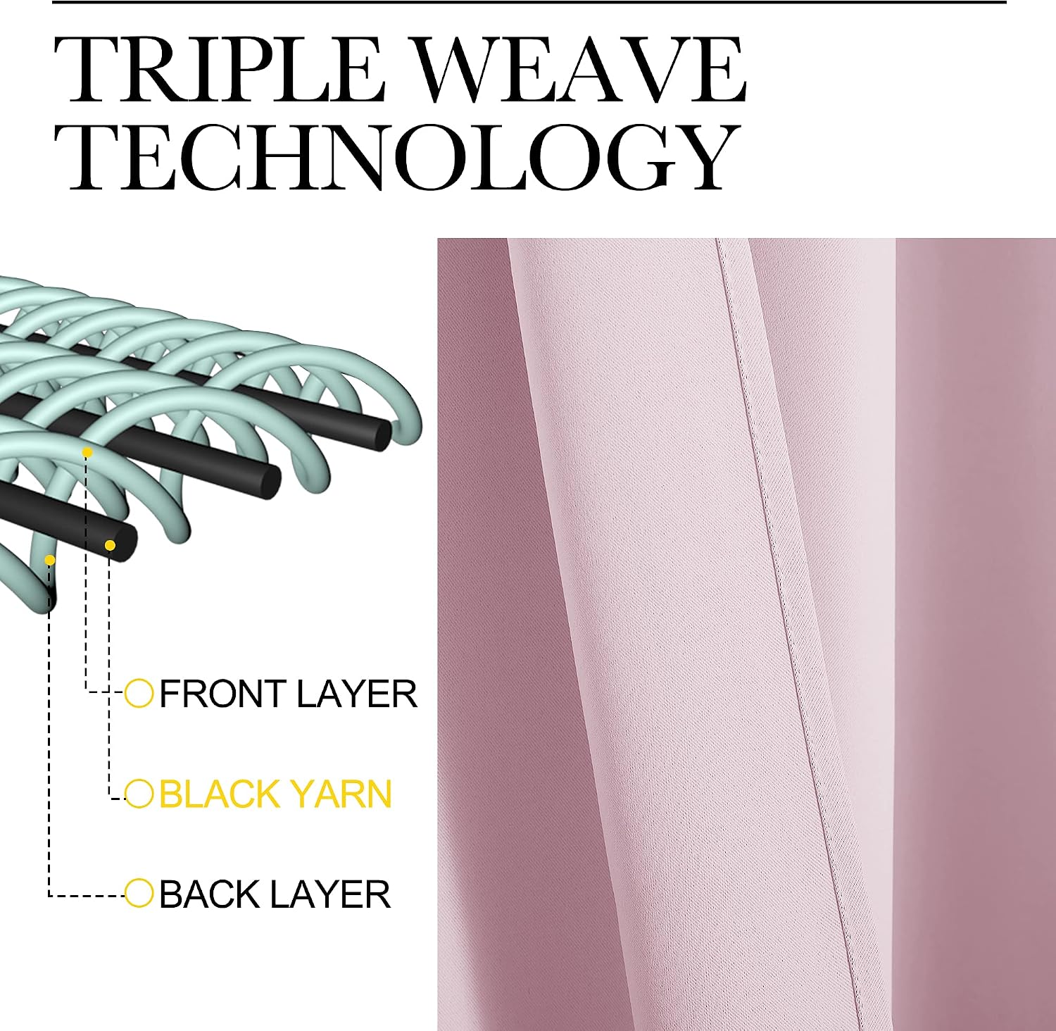 NICETOWN Blackout Window Curtains for Camper - (Baby Pink Color) 42x40 Inch, 2 Panels Set, Thermal Insulated Room Darkening Blackout…