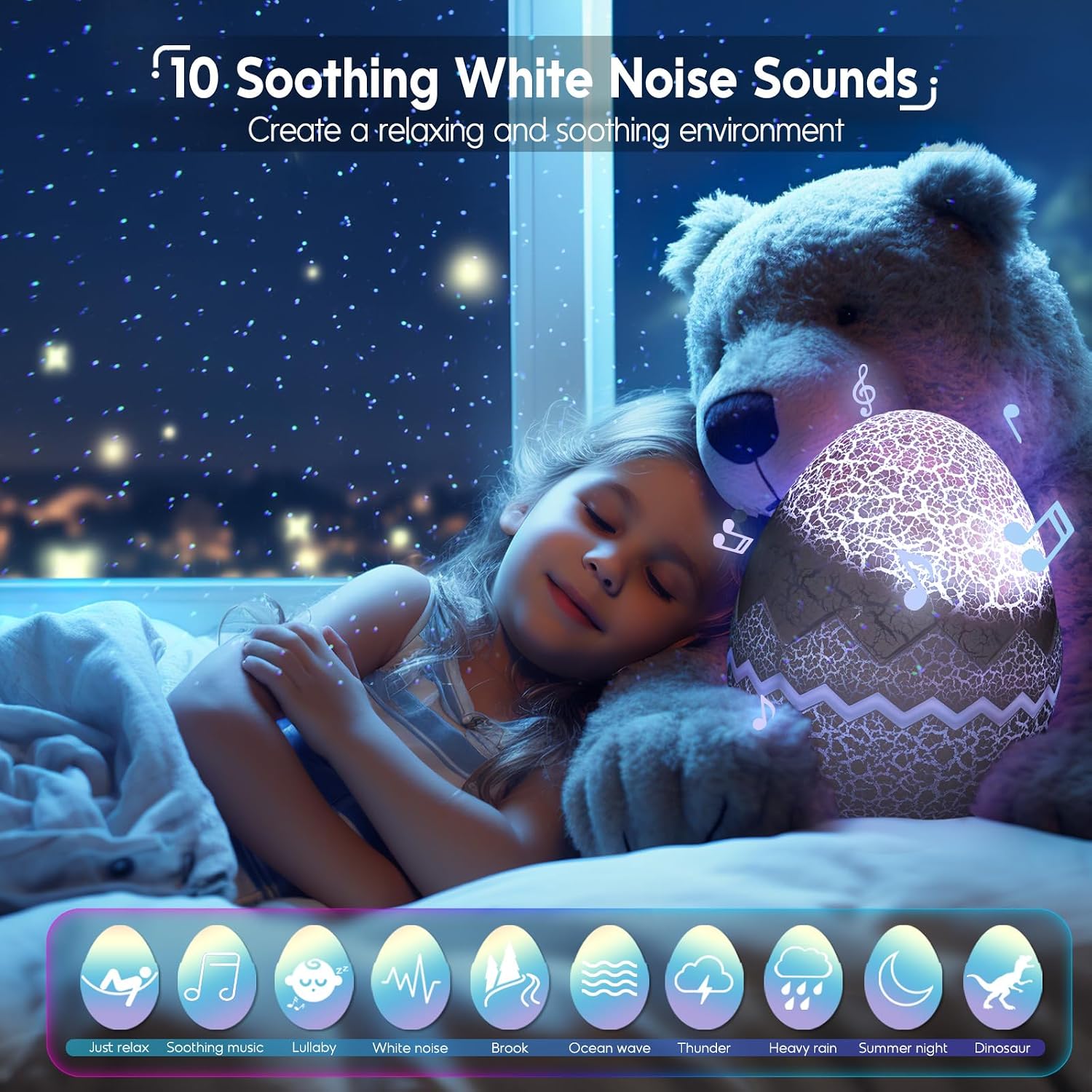 Rossetta Galaxy Projector Star Projector, Aurora Light Projector for Bedroom, Space Projector Night Light with White Noise and Bluetooth…