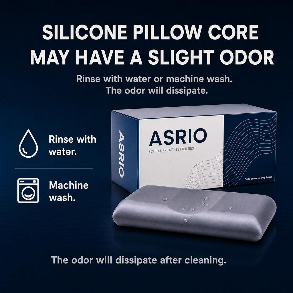 Silicone Pillow for Sleeping, Cooling Ergonomic Neck Support Pillow, High Resilience Bed Pillow for Side Back Sleepers, Washable…