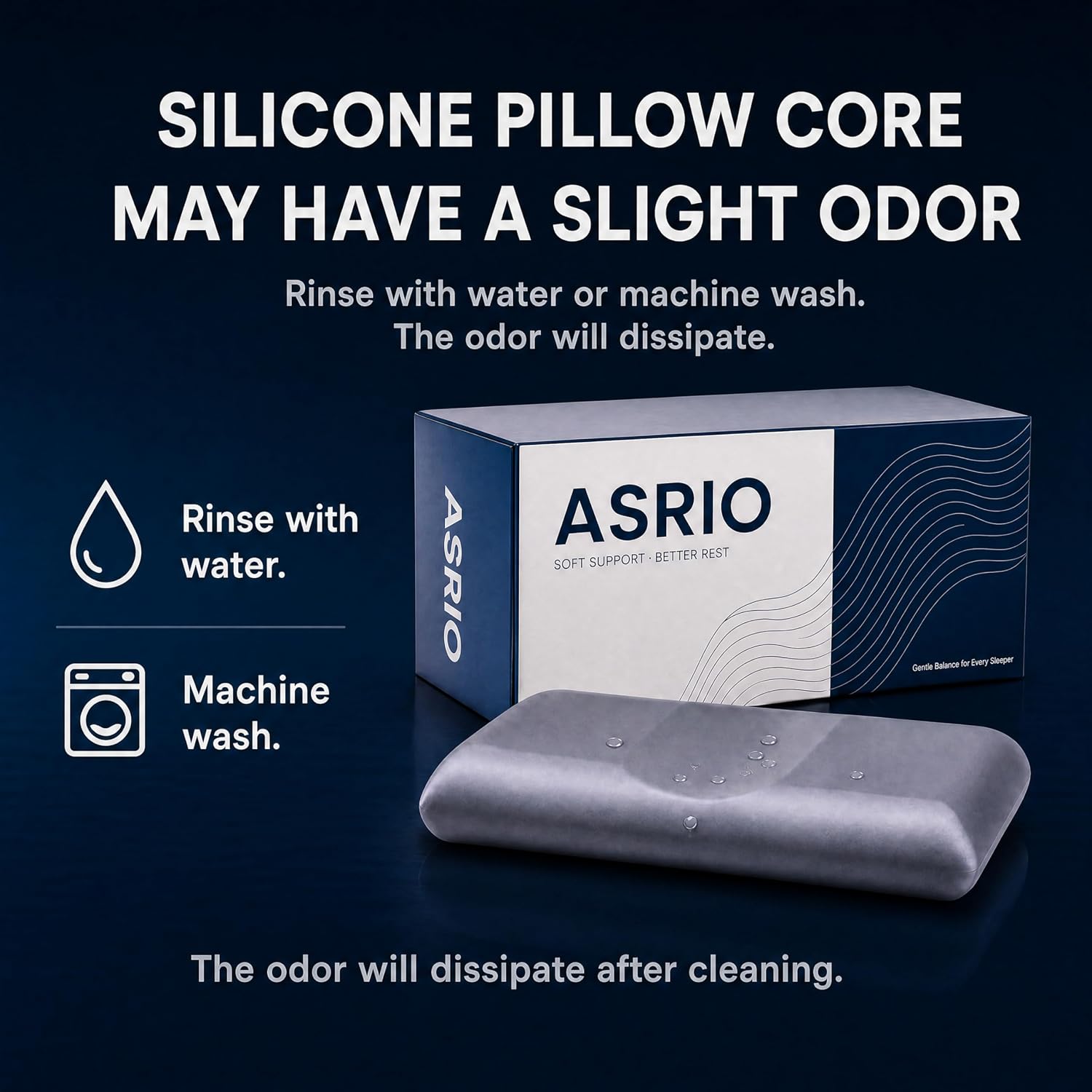 Silicone Pillow for Sleeping, Cooling Ergonomic Neck Support Pillow, High Resilience Bed Pillow for Side Back Sleepers, Washable…