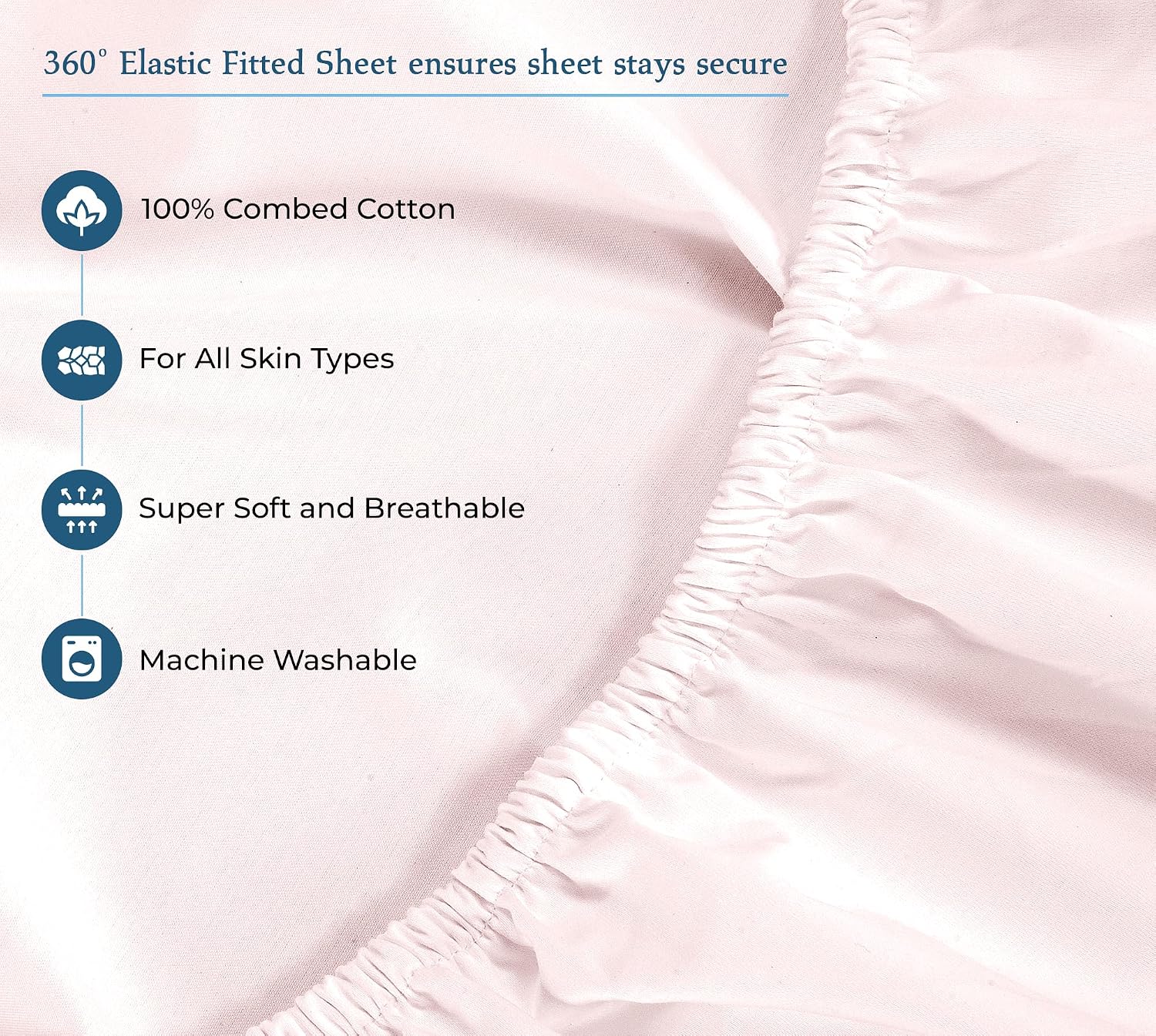 Royalelinens ROYALE LINENS 400 Thread Count 100% American Grown Cotton 4 Piece Sateen King Sheet Set - 1 Fitted Sheet, 1 Flat Sheet, 2 Pill…