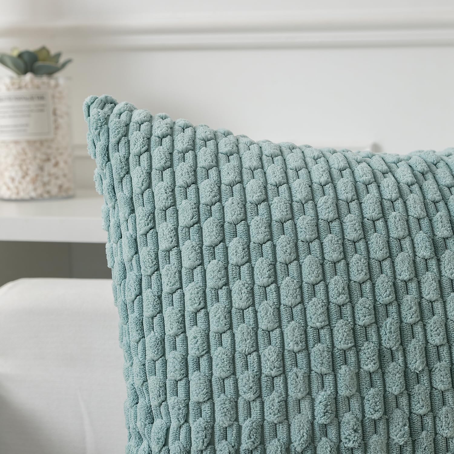KevinTextile Kevin Textile 20x54 Inch Long Body Lumbar 1 Pack Boho Decorative Throw Pillow Cover Soft Striped Corduroy Rectangle Cushion Ca…