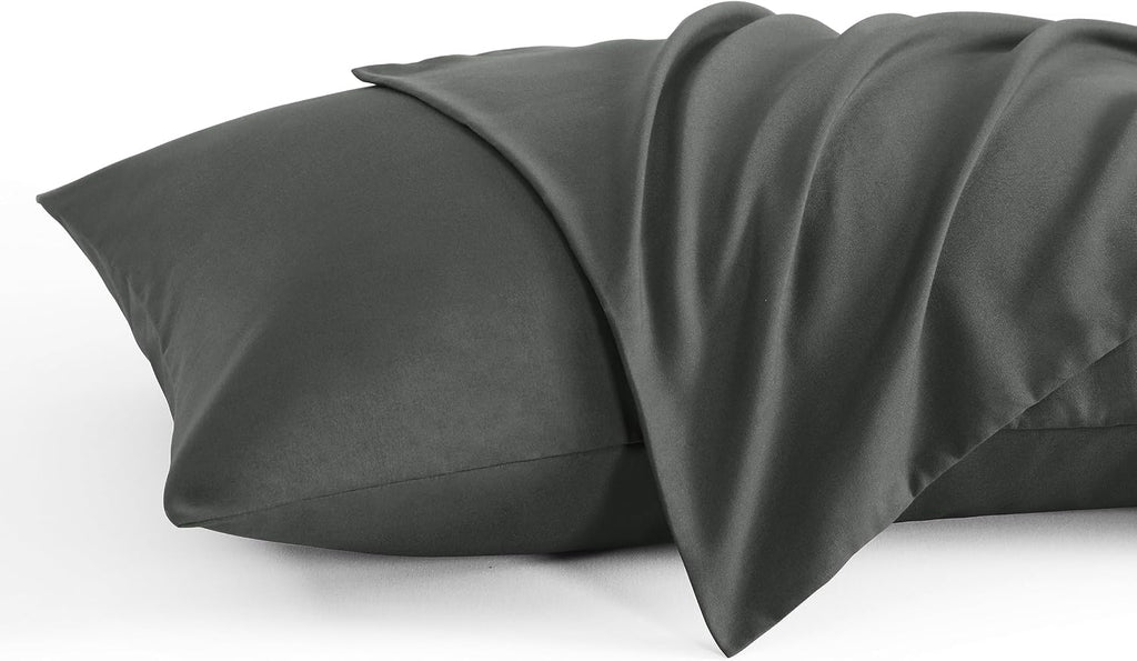 Ntbay King Pillow Cases Set of 2, 2 Pack Brushed Microfiber 20x36 Pillow Cases, Soft, Wrinkle, Fade, Stain Resistant Dark Grey Pillow Cases…