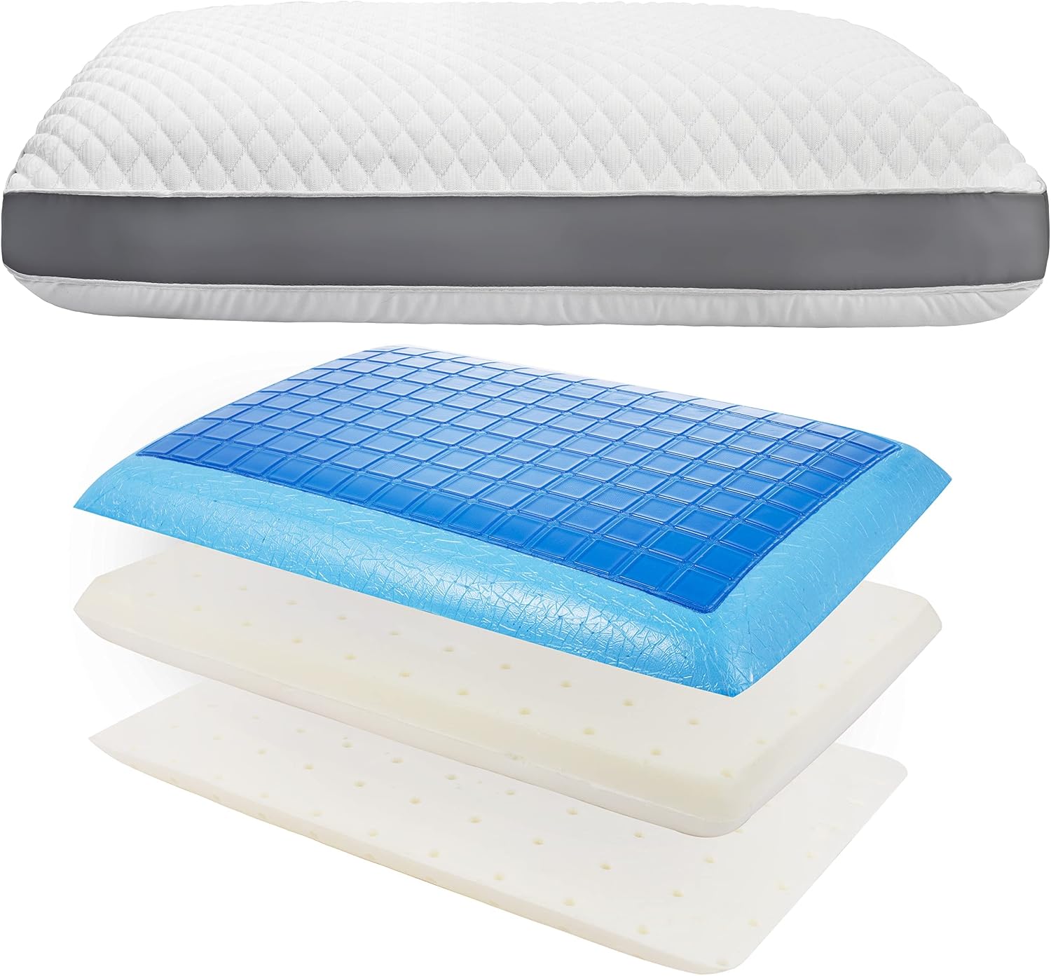 Perfect Cloud The Perfect Pillow Dual Temperature Memory Foam Pillow with Adjustable/Removable Layers for Back, Stomach, & Side Sleepers…