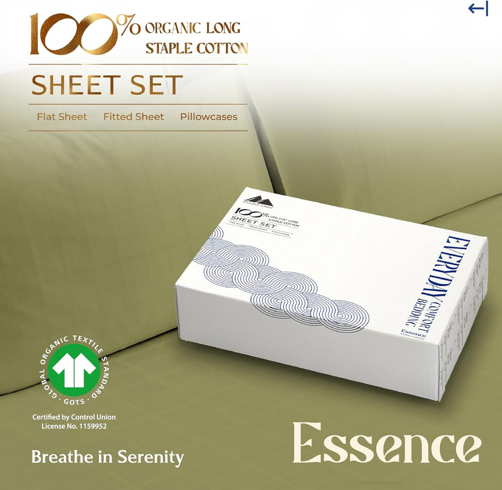 Mayfair Linen 100% Organic Cotton Sheets Full Size - 4 PC Organic Cotton Full Size Percale Weave Sheet Set, Soft, Cooling, Crisp &…