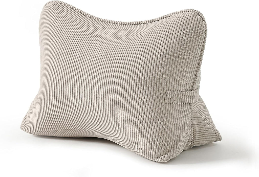 Pat. Pend. Corduroy Lumbar Support Back Pillow for Watching TV, Reading & Gaming, Ergonomic Triangle Support Cushion for Sofa, Armchair &…