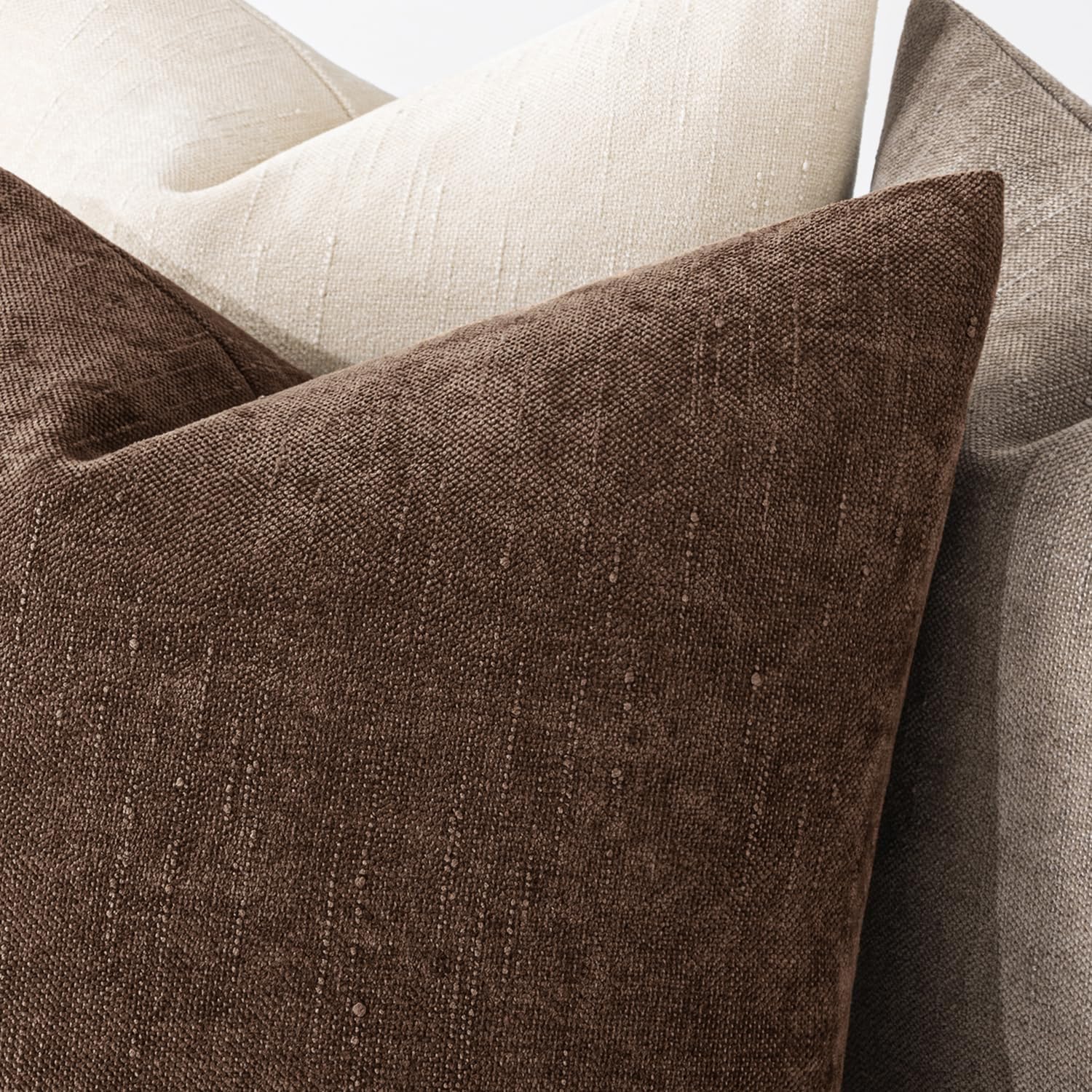 MIULEE Pack of 2 Decorative Throw Pillow Covers Soft Chenille Lumbar Accent Throw Pillows Solid Textured Cushion Covers for Couch Sofa…