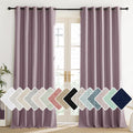 NICETOWN Chaise Mauve Vintage Linen 100% Blackout Curtains for Living Room, Thermal Insulated Curtains 95“ Long, Noise Reducing Window…