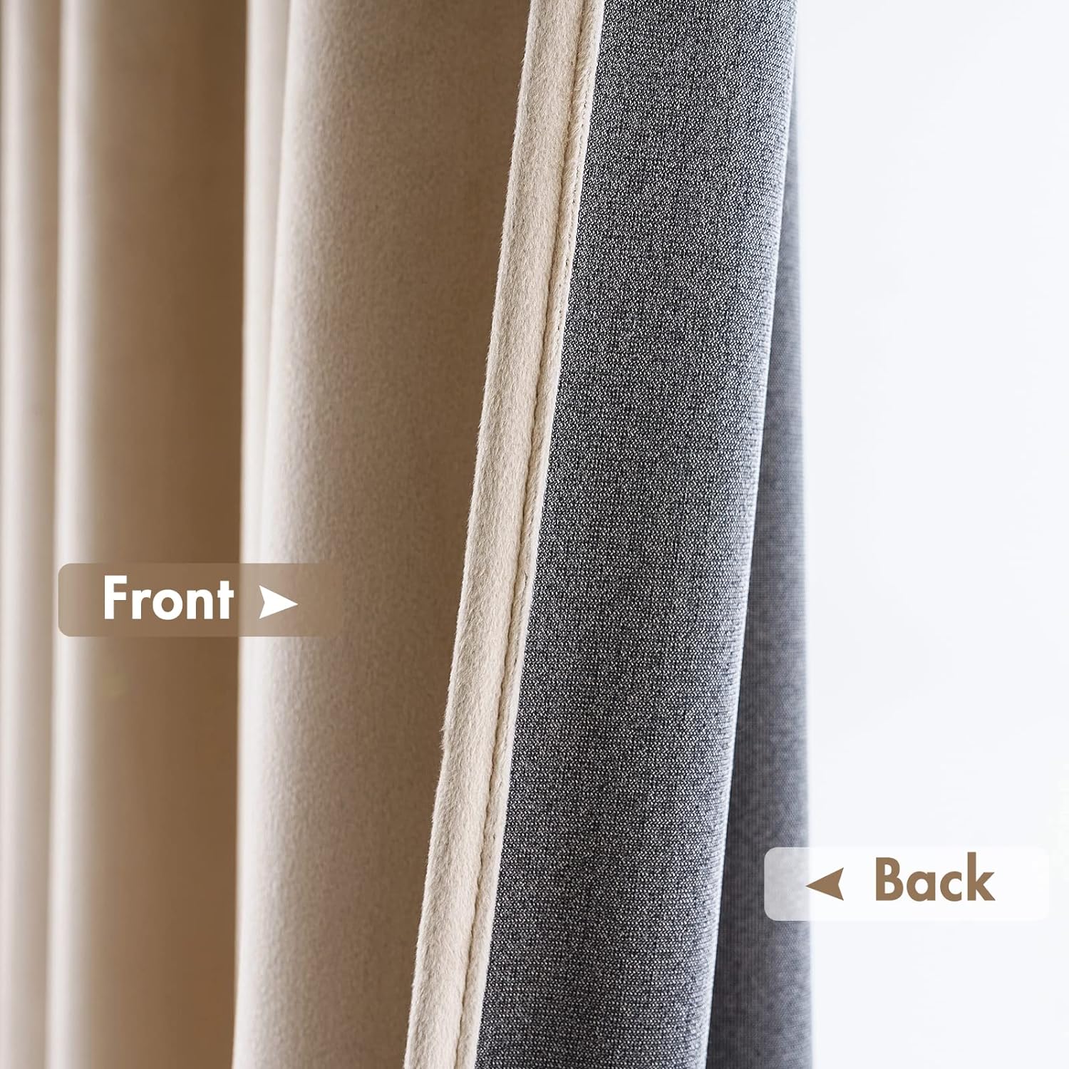 MIULEE Camel Beige Velvet Curtains Thermal Insulated Blackout Curtain Drapes for Bedroom Living Room Darkening 90 Inches Long Curtains…