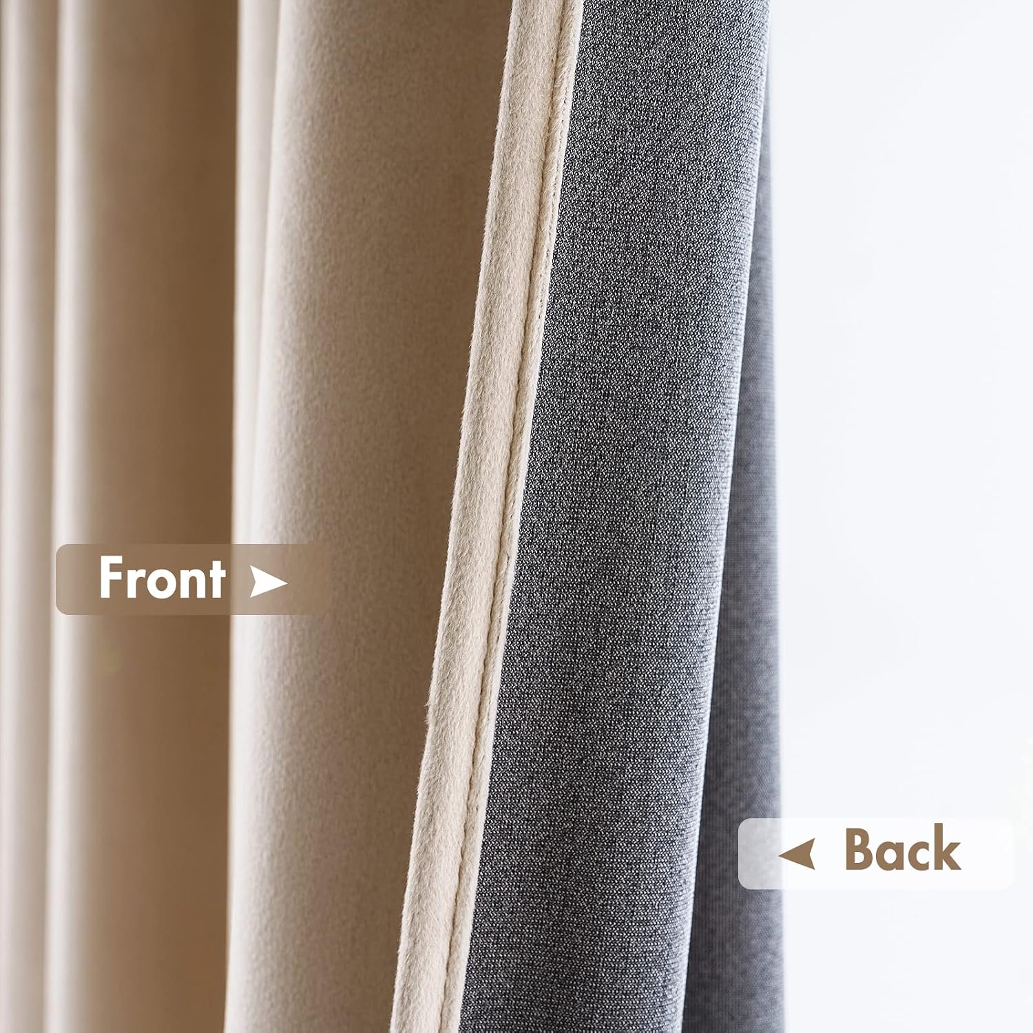 MIULEE Camel Beige Velvet Curtains Thermal Insulated Blackout Curtain Drapes for Bedroom Living Room Darkening 63 Inches Long Curtains…