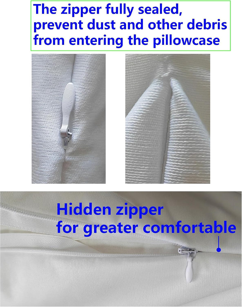 Waterproof Pillow Protectors Queen Size 20x28 Inches 2 Pack with Zipper Dust Proof Moisture Proof Sweat Proof Pillow Case Cover Protector…