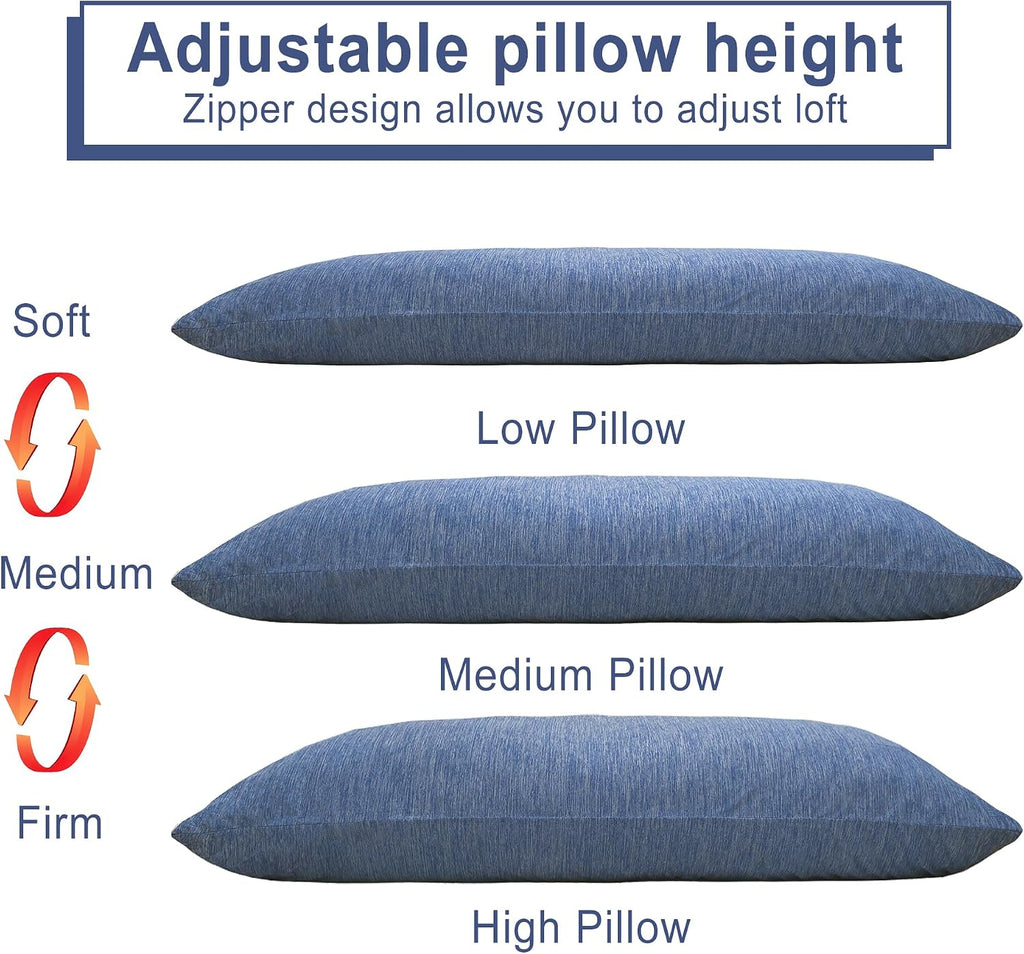 Dwcn Memory Foam Body Pillow – Cooling Breathable & Supportive Full Length Pillow for Side Sleepers, Pregnancy, Leg & Back, 20x60 Inch Blu…