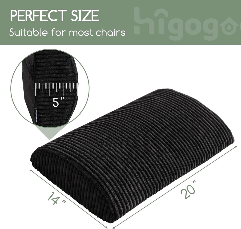 Higogogo Lumbar Support Pillow for Recliner Chair/Accent Chair/Couch, Large Memory Foam Back Support Cushion for Elderly, Recliner Cushions…