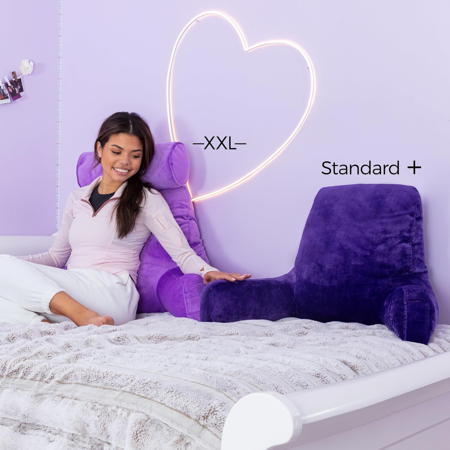 HusbandPillow Husband Pillow Reading Pillow with Arms - Standard Backrest for Sitting Up in Bed - Firm Support Bed Rest Pillow for Adults,…