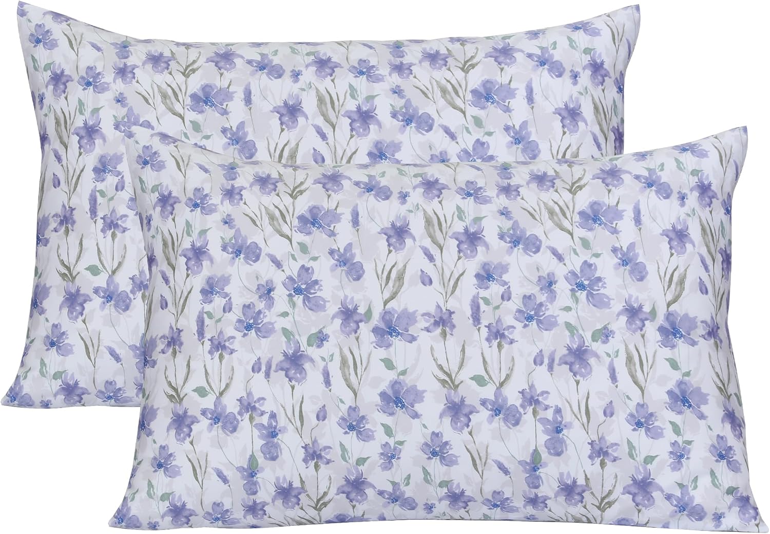 Feather & Stitch 300 TC 100% Cotton King Size Pillowcases 2 piece, Ultra Soft Set of 2 Sateen Weave Pillow Covers with Envelope Closure…