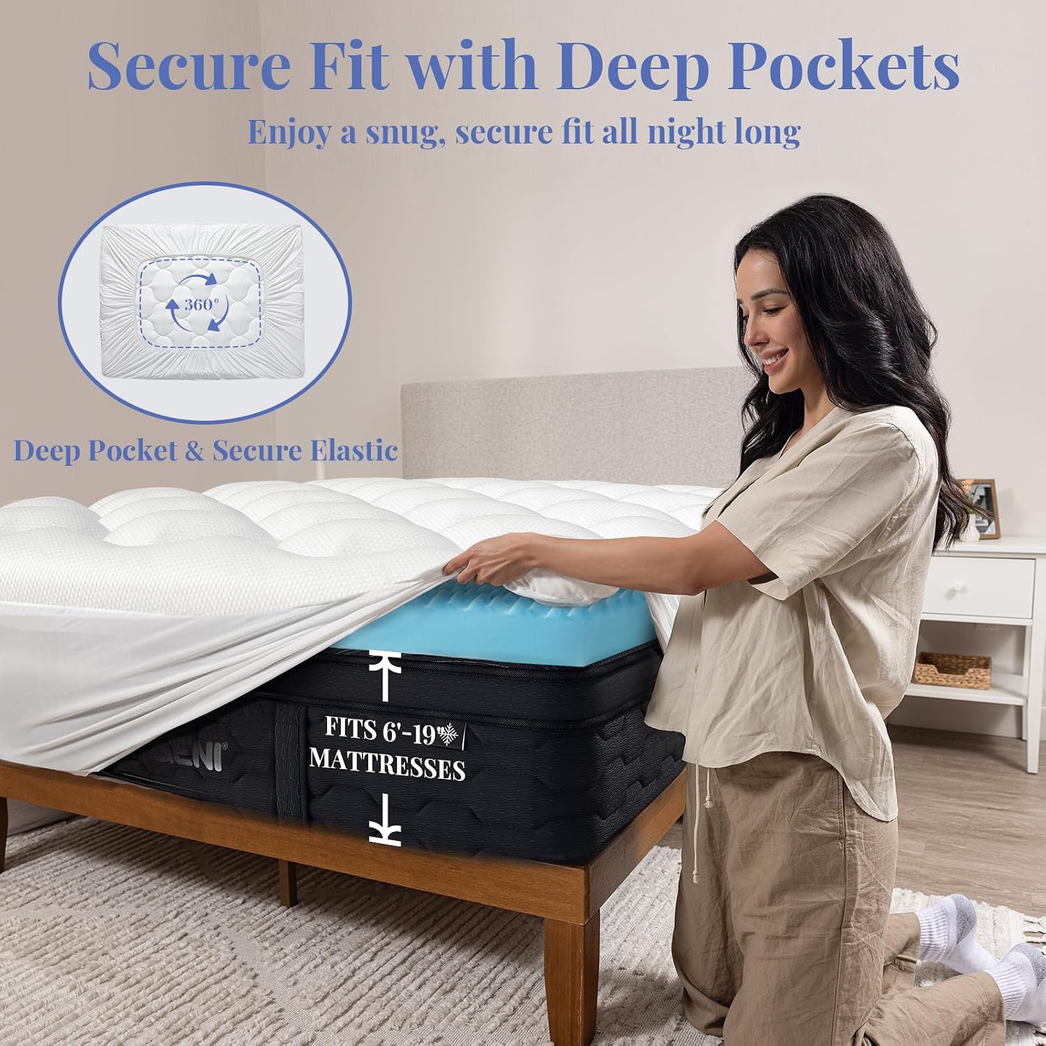 OhGeni Cooling 5 Inch Twin Size Dual Layer Mattress Topper, 3 Inch Egg Crate Gel Memory Foam, 2 Inch Soft Pillow Top Pad, Bedroom Cover for…