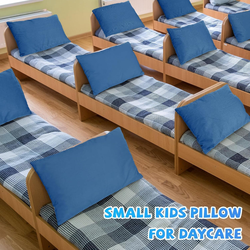 Kigley 12 Pack Mini Pillows for Daycare 9.1 x 13.8'' Small Travel Pillow Bulk Soft Breathable Cotton Pillow for Nap Travel Pet Neck…
