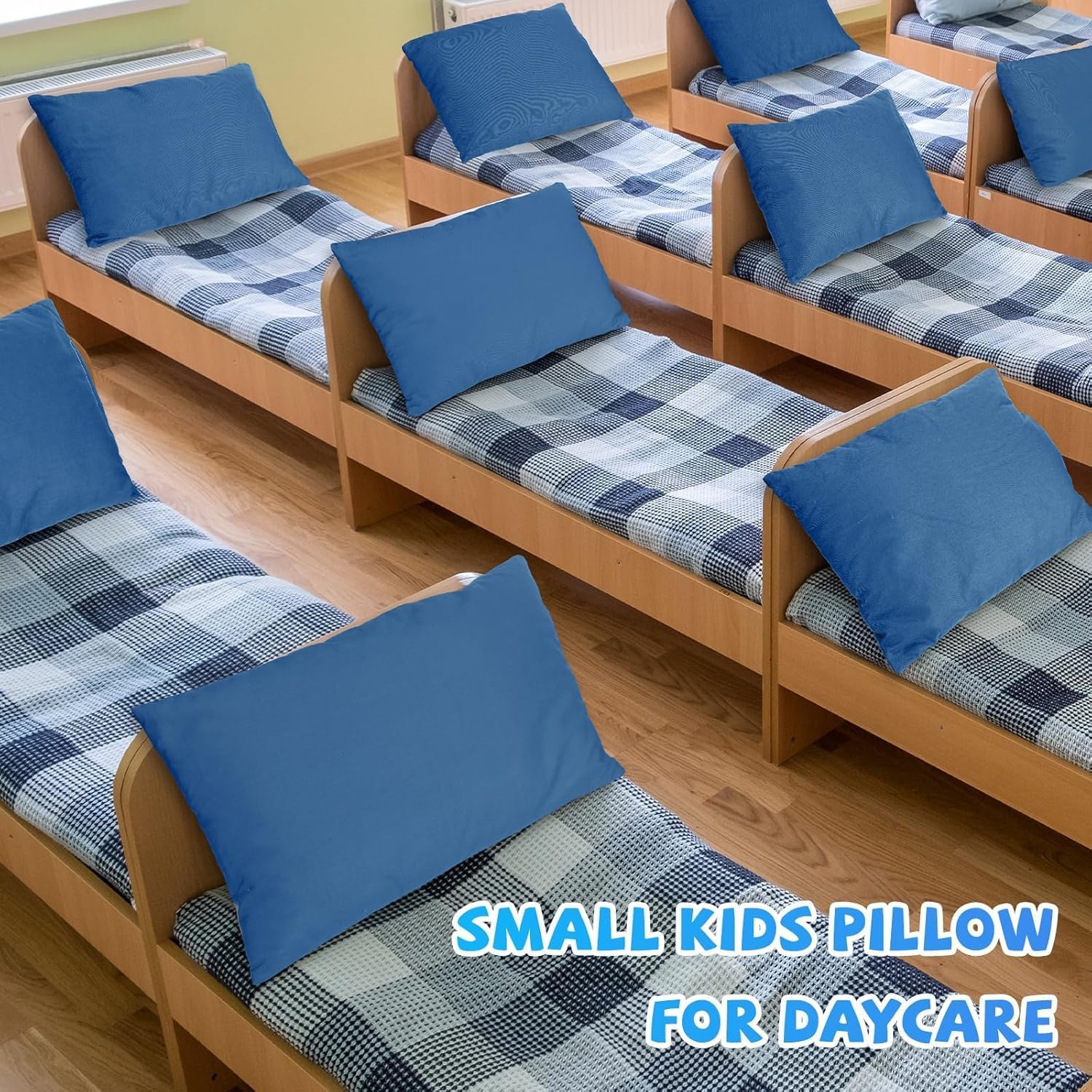 Kigley 12 Pack Mini Pillows for Daycare 9.1 x 13.8'' Small Travel Pillow Bulk Soft Breathable Cotton Pillow for Nap Travel Pet Neck…