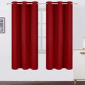 Lemomo Red Thermal Blackout Curtains/42 x 72 Inch/Set of 2 Panels Room Darkening Curtains for Bedroom 72 Inch Red