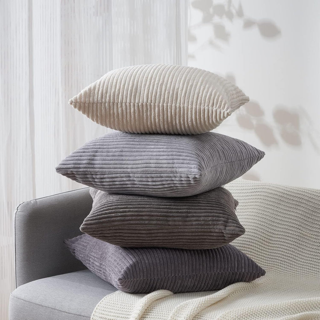 Topfinel 12x12 inch 4 Pack Decorative Throw Pillow Covers, Soft Velvet Modern Double-Sided Designs, Mix and Match for Home Fall Decor…