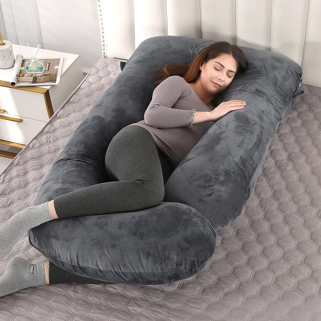 U-Shaped Full Body Pregnancy Pillow for Sleeping – 57" Maternity Pillow with Removable Cover, Support for Back, Legs, Belly & Hips…