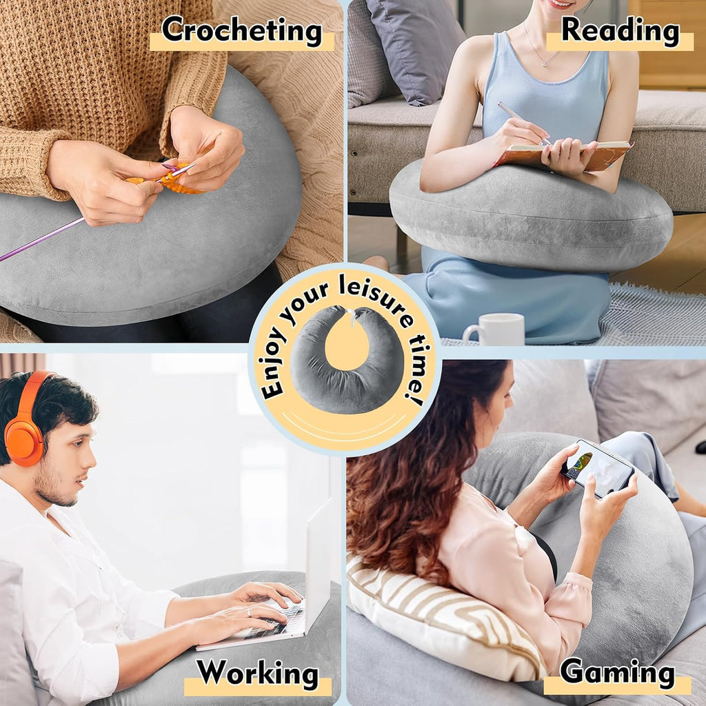 VamorryDirect vamorry Gaming Pillow Arm Support Pillow for Bed & Sofa: Ergonomic U-Shaped Lap Pillow with Elbow Rest for Adults & Kids - Re…
