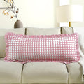 Cottonprintclub CPC Hand Block Print Magenta Pink Ruffle Sham Pillow Cover 36" x 14" inch Hidden Zipper Decorative Pillowcase for Couch, Be…